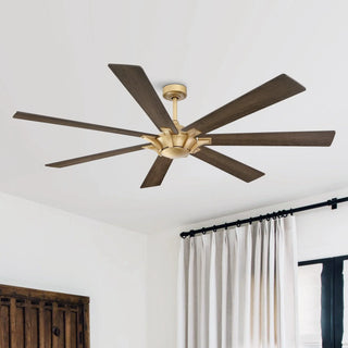 72" Farmhouse DC Motor Brushed Nickel Downrod Mount Reversible Ceiling Fan with Remote Control - Vaczon