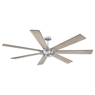 72" Farmhouse DC Motor Brushed Nickel Downrod Mount Reversible Ceiling Fan with Remote Control - Vaczon