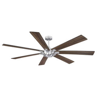 72" Farmhouse DC Motor Brushed Nickel Downrod Mount Reversible Ceiling Fan with Remote Control - Vaczon