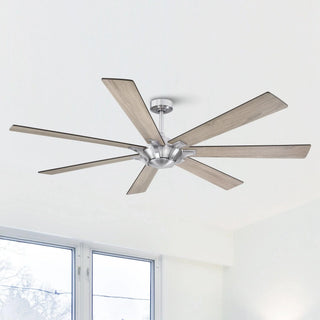72" Farmhouse DC Motor Brushed Nickel Downrod Mount Reversible Ceiling Fan with Remote Control - Vaczon