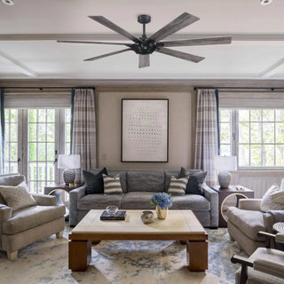 72" Farmhouse DC Motor Brushed Nickel Downrod Mount Reversible Ceiling Fan with Remote Control - Vaczon