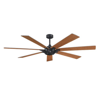 72" Farmhouse DC Motor Brushed Nickel Downrod Mount Reversible Ceiling Fan with Remote Control - Vaczon