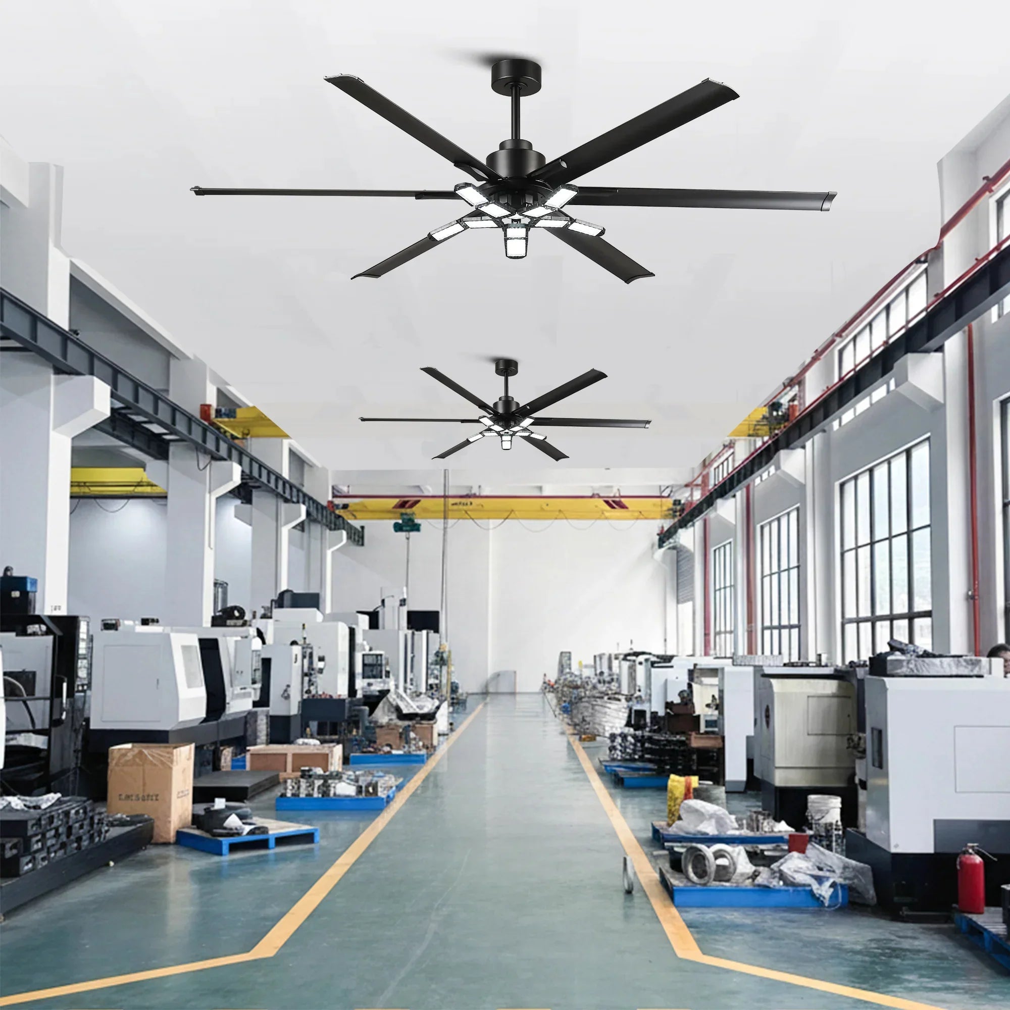 72 Inch 84 Inch Arlene HVLS Large Ceiling Fan with Foldable LED & Remote Control