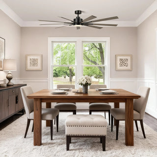 Vaczon 72"  Aries Black Downrod Mount LED Windmill Ceiling Fan with Remote Control