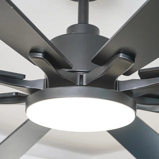 Vaczon 72" Elbe Modern Downrod Mount Ceiling Fan with Light and Remote Control