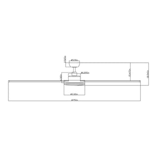 75" Modern DC Motor Downrod Mount Reversible Ceiling Fan with Lighting and Remote Control - ParrotUncle