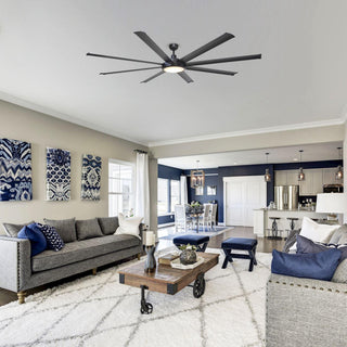 75" Modern DC Motor Downrod Mount Reversible Ceiling Fan with Lighting and Remote Control - ParrotUncle