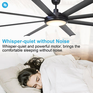 75" Industrial DC Motor Downrod Mount Reversible Ceiling Fan with Lighting and Remote Control - Vaczon