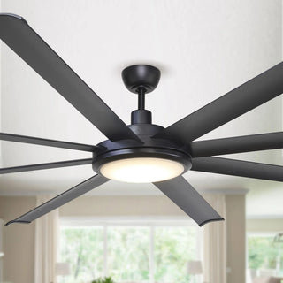 75" Industrial DC Motor Downrod Mount Reversible Ceiling Fan with Lighting and Remote Control - Vaczon