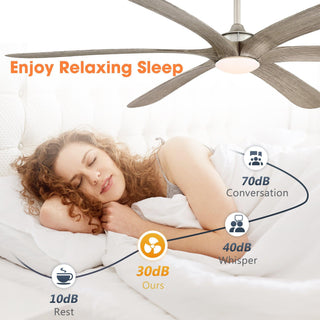 72" Jaydn Farmhouse Satin Nickel DC Motor Downrod Mount Reversible Ceiling Fan with Lighting and Remote Control
