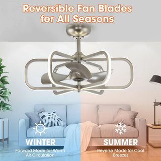 30" Theron Modern DC Motor Downrod Mount Reversible Ceiling Fan with LED Lighting and Remote Control - Vaczon