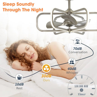 30" Theron Modern DC Motor Downrod Mount Reversible Ceiling Fan with LED Lighting and Remote Control - Vaczon