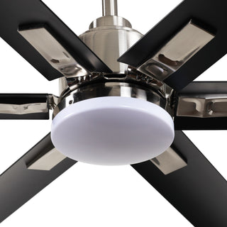72" Bankston Modern DC Motor Downrod Mount Reversible Ceiling Fan with Lighting