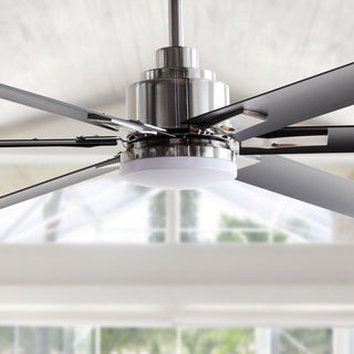 72" Bankston Modern DC Motor Downrod Mount Reversible Ceiling Fan with Lighting