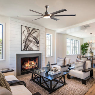 72" Bankston Modern DC Motor Downrod Mount Reversible Ceiling Fan with Lighting