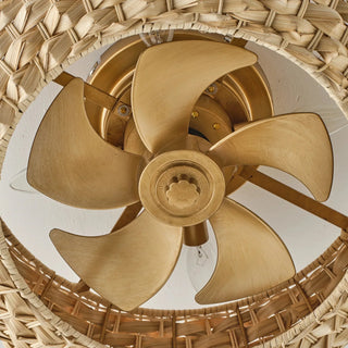 21" Myron Bohemian Flush Mount Ceiling Fan with Light