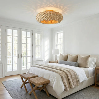 21" Myron Bohemian Flush Mount Ceiling Fan with Light