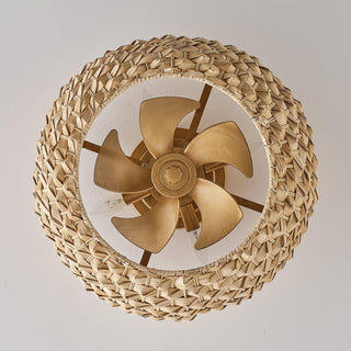 21" Myron Bohemian Flush Mount Ceiling Fan with Light