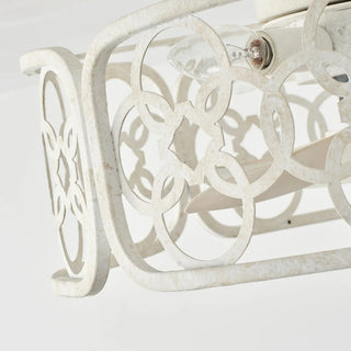 18" Leif Distressed White Flush Mount Ceiling Fan with Light