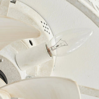 18" Leif Distressed White Flush Mount Ceiling Fan with Light