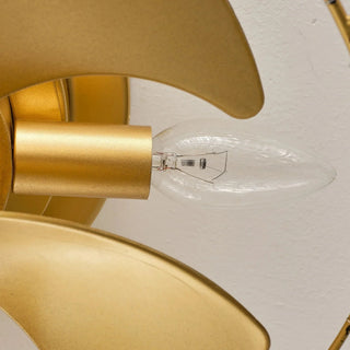 20" Lance Golden Crystal Ornament Flush Mount Ceiling Fan with Light