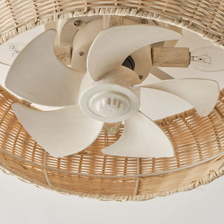 20" Ronald Bohemian Flush Mount Ceiling Fan with Light - Vaczon