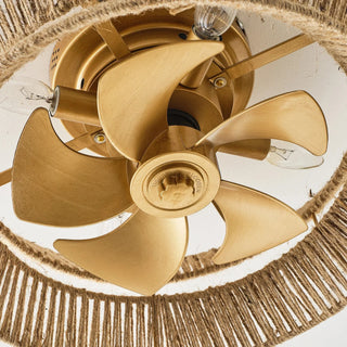 18" Reuben Bohemian Flush Mount Ceiling Fan with Light