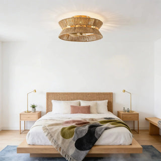 18" Reuben Bohemian Flush Mount Ceiling Fan with Light