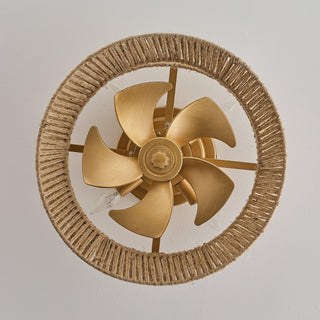 18" Reuben Bohemian Flush Mount Ceiling Fan with Light