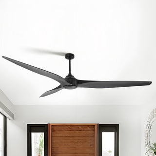 100" Simon Black IP44 Outdoor Downrod Mount Ceiling Fan with Remote Control