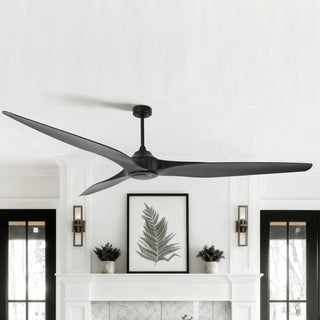 100" Simon Black IP44 Outdoor Downrod Mount Ceiling Fan with Remote Control