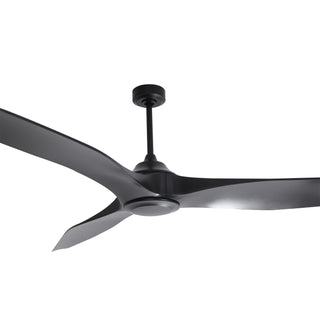 100" Simon Black IP44 Outdoor Downrod Mount Ceiling Fan with Remote Control