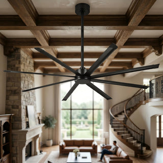 Vaczon 120" Black DC Motor Modern Downrod Ceiling Fan