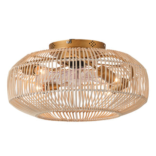 Vaczon 20" Mandy Retro Golden Flush Mount Ceiling Fan with Light and Remote Control