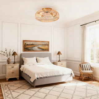 Vaczon 20" Mandy Retro Golden Flush Mount Ceiling Fan with Light and Remote Control