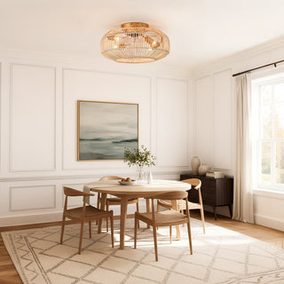 Vaczon 20" Mandy Retro Golden Flush Mount Ceiling Fan with Light and Remote Control