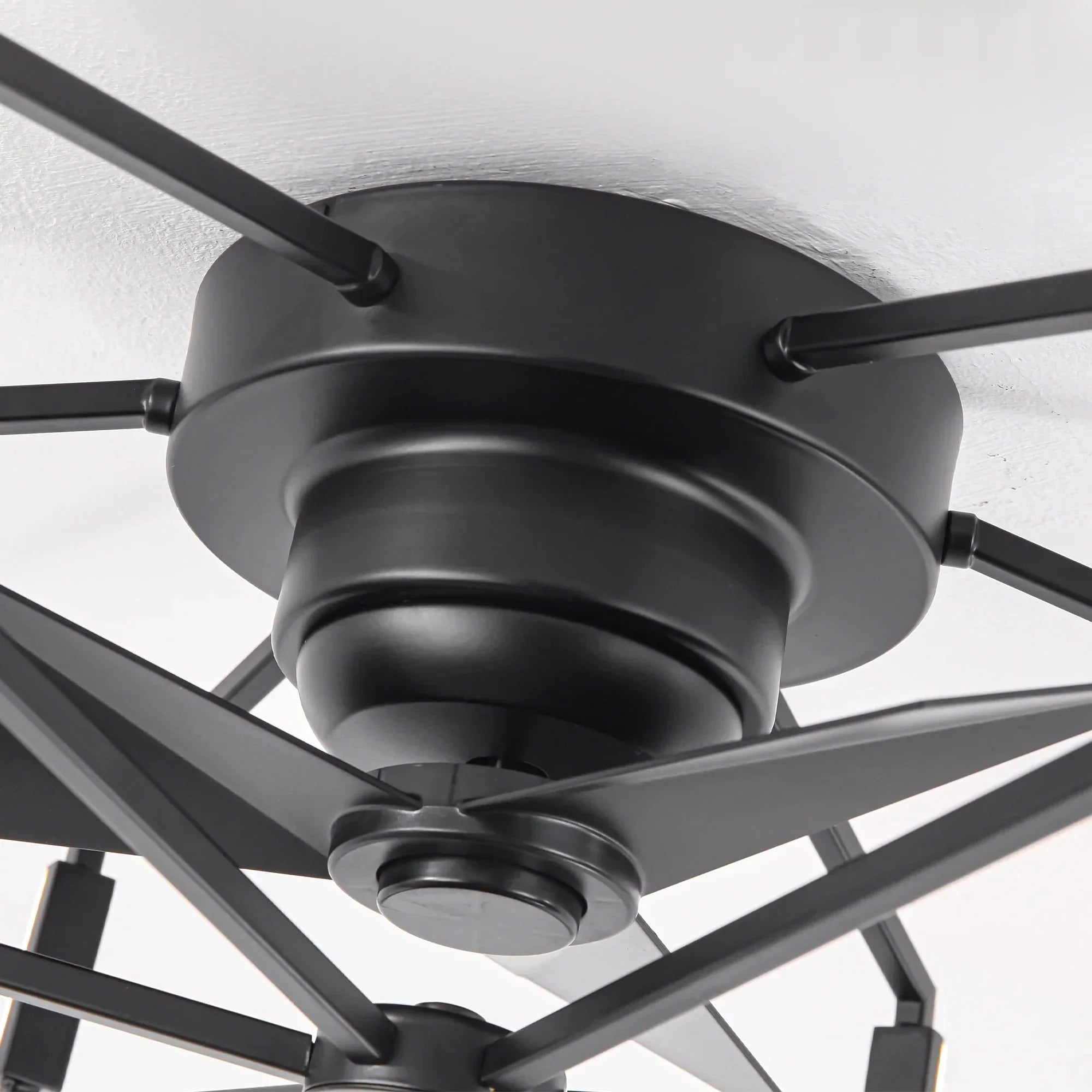 21 Inch Wade Black Industrial Flush Mount LED Ceiling Fan - Vaczon
