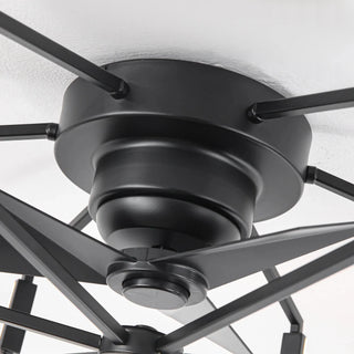 21 Inch Wade Black Industrial Flush Mount LED Ceiling Fan - Vaczon