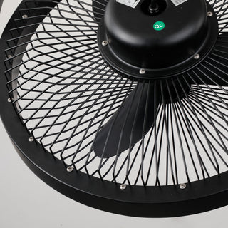 Vaczon 20" Black Industrial Rotatable LED Downrod Fan Floor Fan with Remote Control
