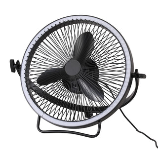 Vaczon 20" Black Industrial Rotatable LED Downrod Fan Floor Fan with Remote Control