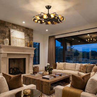 37"Oil Rubbed Bronze Luxury LED Fandelier