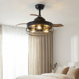 36" Pickett Industrial Downrod Mount Ceiling Fan with Lighting and Remote Control