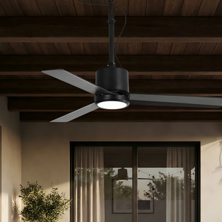42 Inch IP65 Black Anywhere Waterproof Ceiling Fan with LED Light and Convenient Hanging Hook