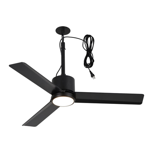 42 Inch Rhine Indoor/Wet Outdoor IP65 Black Anywhere Waterproof Ceiling Fan with LED Light and Convenient Hanging Hook