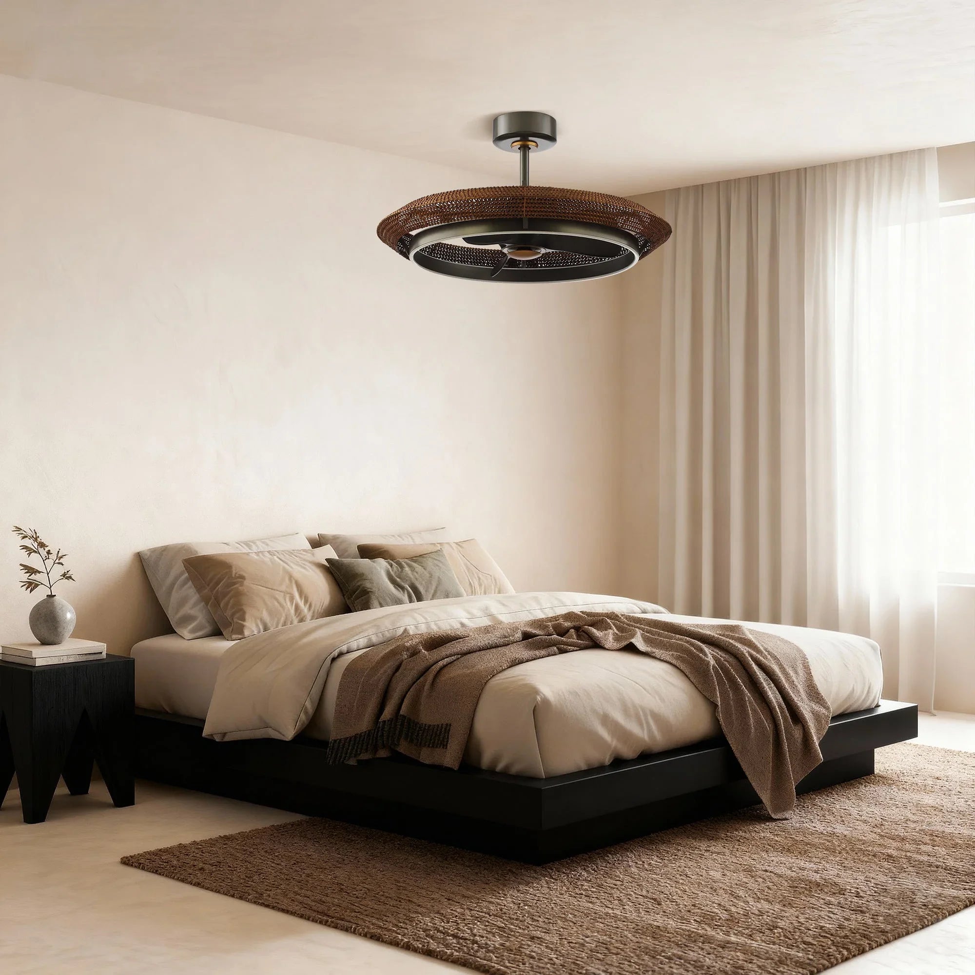 33 Inch Elijah Black-Charcoal Gray Luxury Fandelier with Light - Vaczon