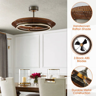 33 Inch Elijah Black-Charcoal Gray Luxury Fandelier with Light - Vaczon