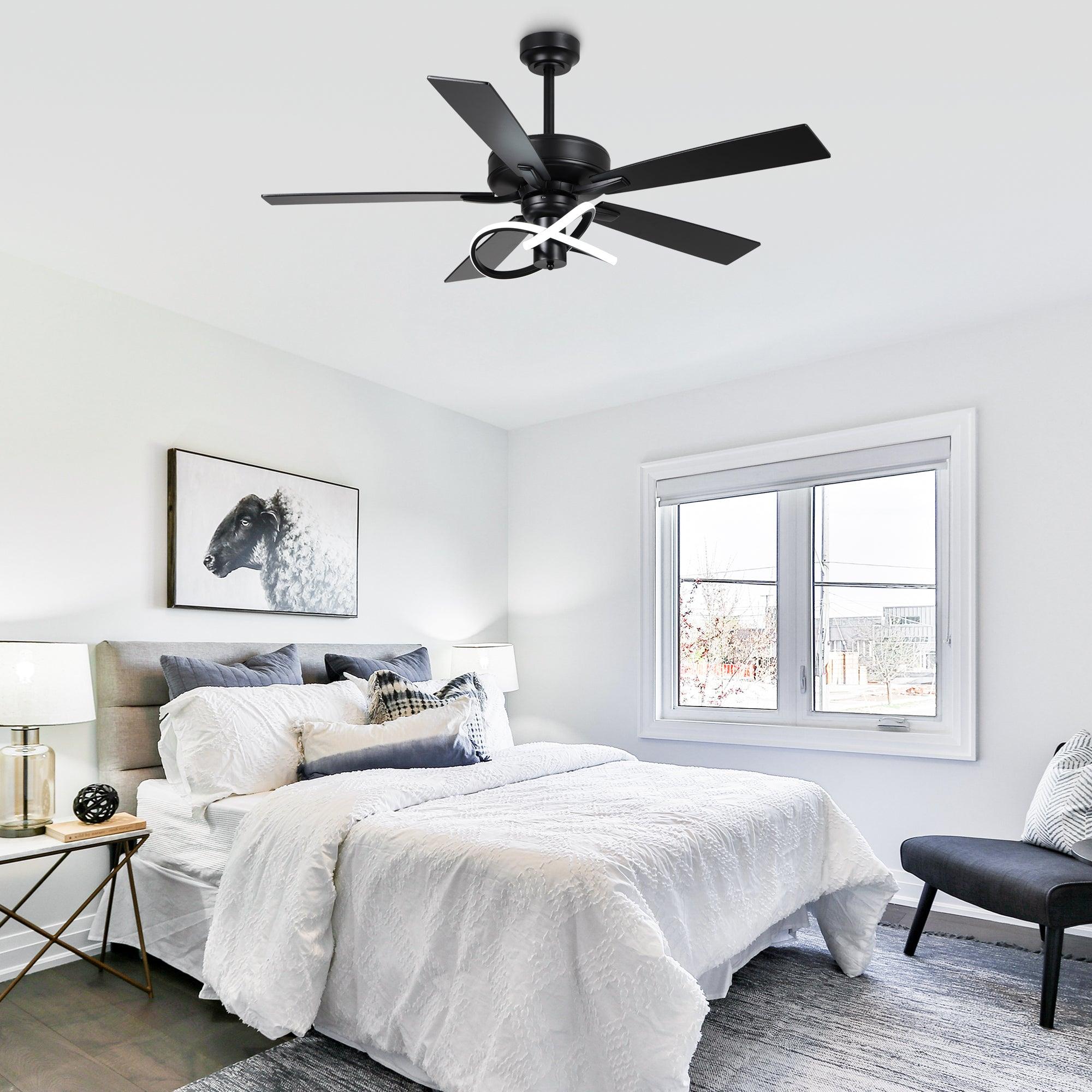 52 Inch Oregon DC Motor Modern Downrod Ceiling Fan with LED Light
