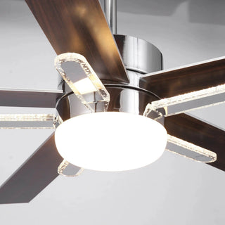 52 Inch Reversible Blade Ceiling Fan Dual LED Lights - Vaczon