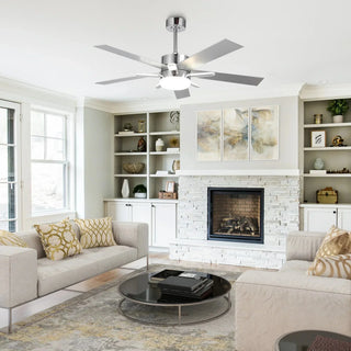 52 Inch Reversible Blade Ceiling Fan Dual LED Lights - Vaczon