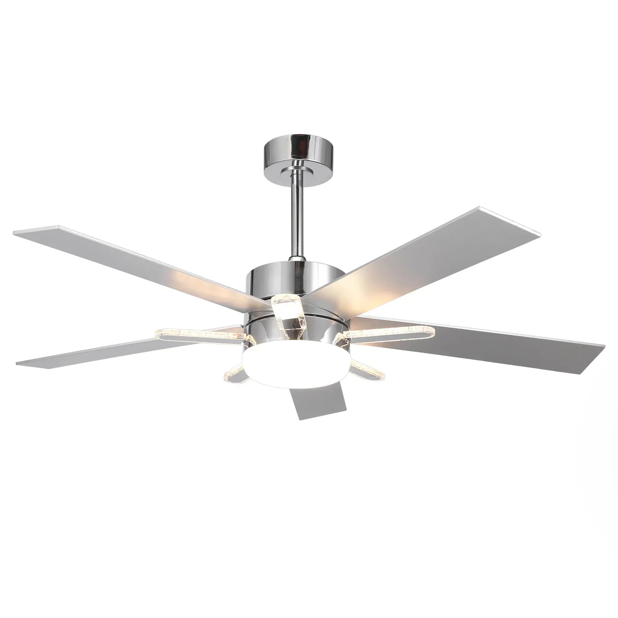 52 Inch Reversible Blade Ceiling Fan Dual LED Lights - Vaczon